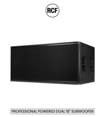 Loa subwoofer RCF SUB 8008-AS với hai bass 18 inch, công suất cực lớn, thiết kế chắc chắn cho sân khấu chuyên nghiệp, club, bar, lounge và hệ thống âm thanh sự kiện