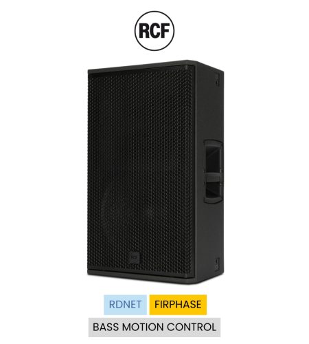 Loa RCF KX 45-A 2 đường tiếng, SPL 137 dB, woofer neodymium 15 inch, ampli Class-D 3200W, DSP FiRPHASE, RDNet, vỏ gỗ bạch dương