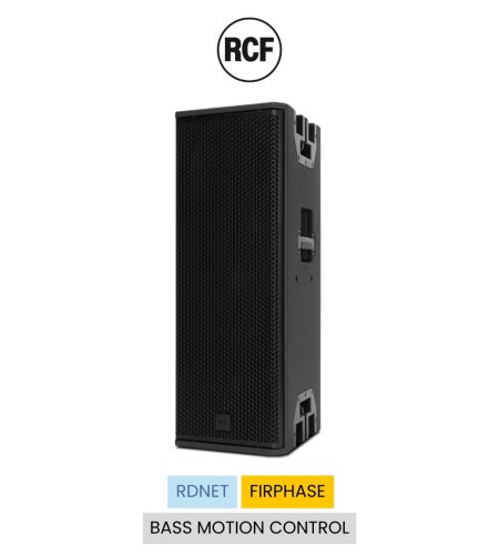 Loa RCF KXW 4-A 2 đường tiếng, SPL 134 dB, 2 woofer neodymium 10 inch, ampli Class-D 3200W, DSP FiRPHASE, RDNet, vỏ gỗ bạch dương